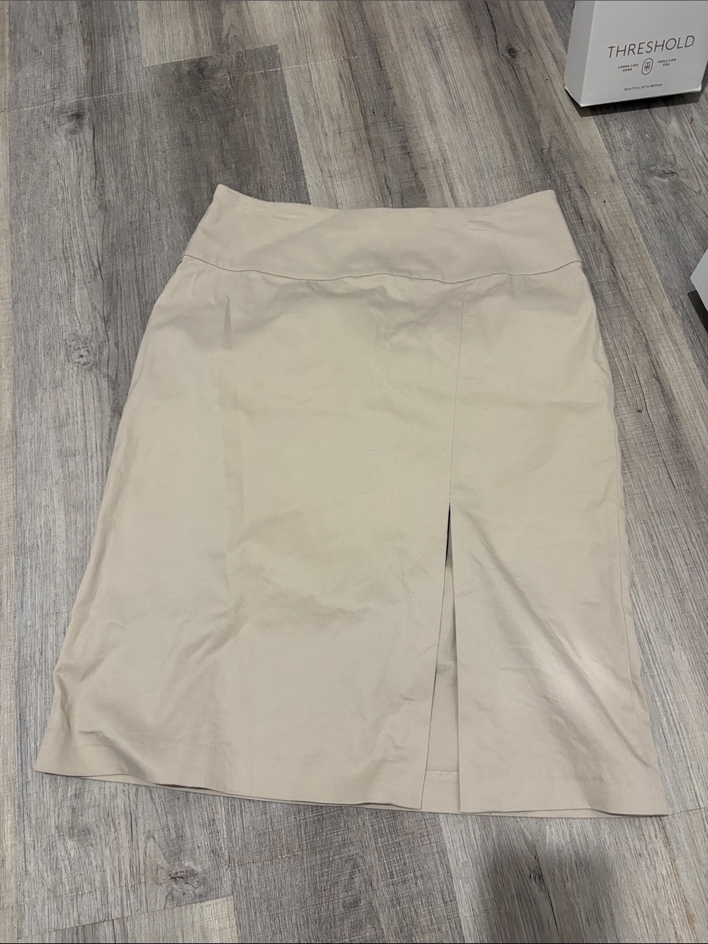 Banana Republic Light Beige Midi Skirt with Front Slit